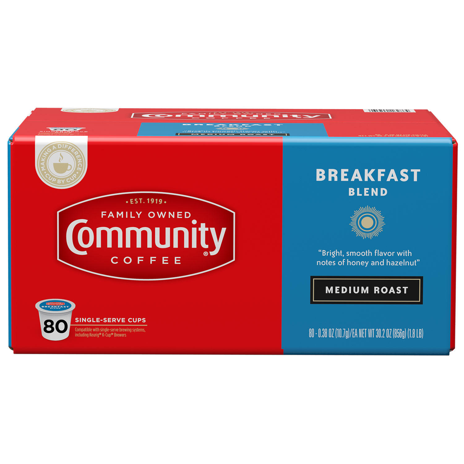(image for) Community Coffee Single Serve Cups Breakfast Blend (80 ct.) - Click Image to Close